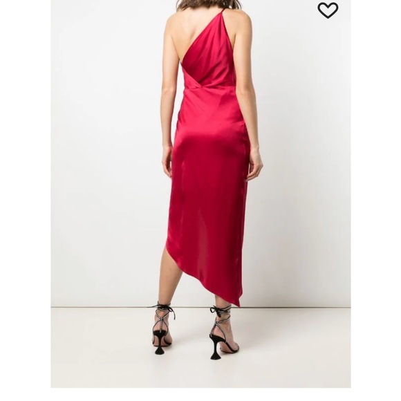 Michelle Mason Red Twist Knot Silk Dress - Picture 2 of 5